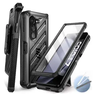SUPCASE Case for Galaxy Z Fold 5/4/3 (Unicorn Beetle), [Belt Clip with S Pen Holder] [Built-in Screen Protector & Stand] Heavy Duty Shockproof Protective Rugged Phone Case for Samsung Fold 5
