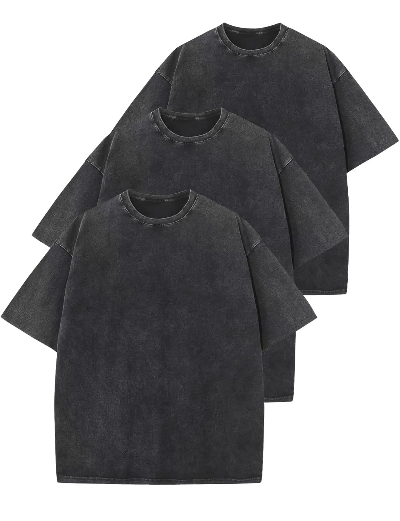 Men’s T shirts Retro Washed Loose-Fit Cotton T-Shirt – Casual & Sporty, Comfy Everyday Tee for Men & Women