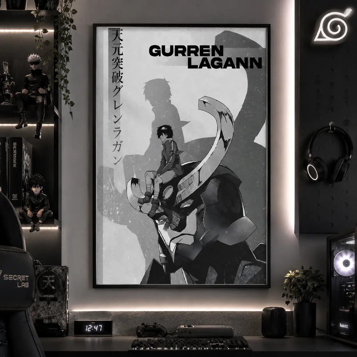 Gurren Lagann Manga Poster: Anime Panel ArtCanvas Poster Wall Decor, Room Decorations, Funky Home Decor,anime wall art,bedroom canvas poster