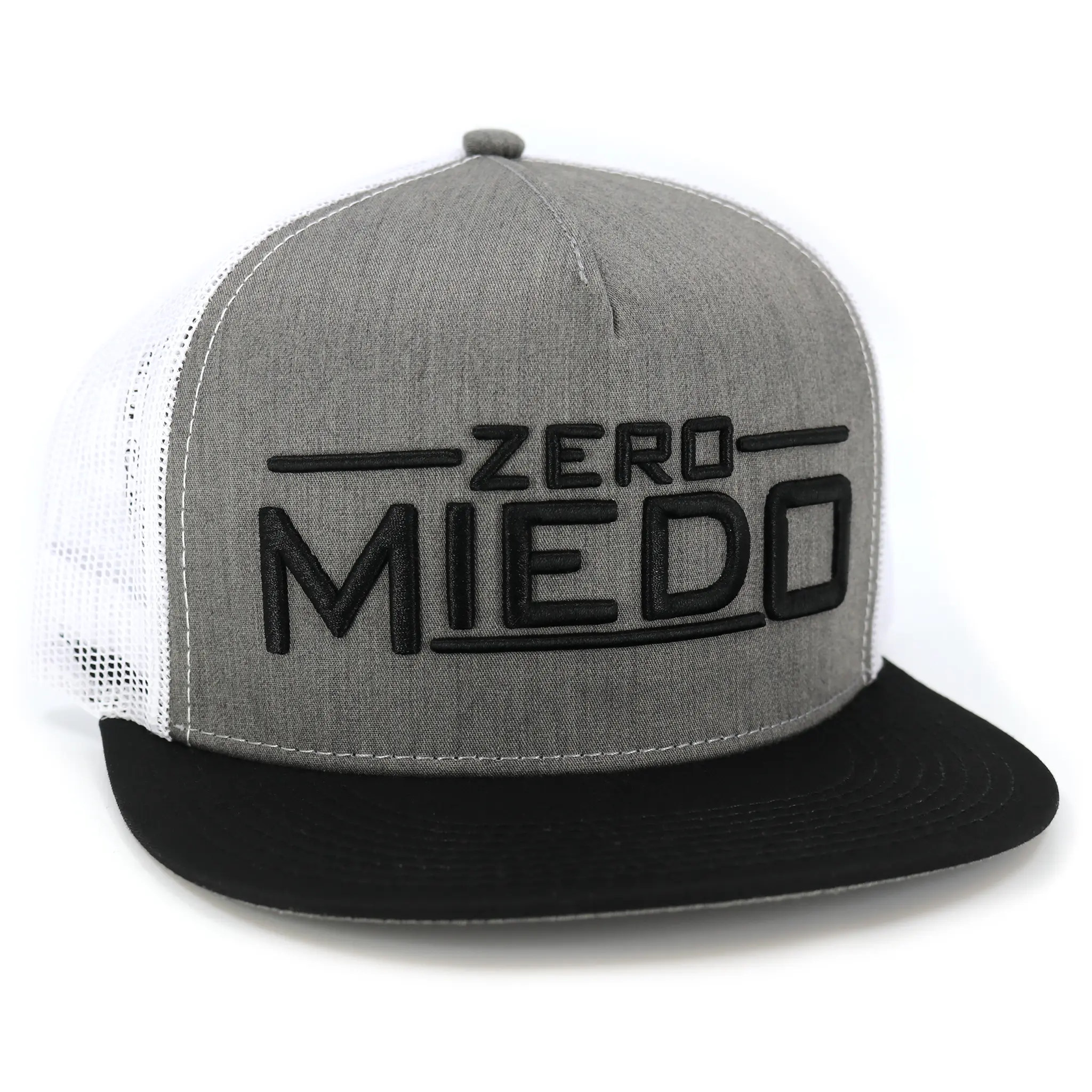 Zero Miedo Black/Heather/White flat visor hat Zero Miedo Black/Heather/White flat visor hat