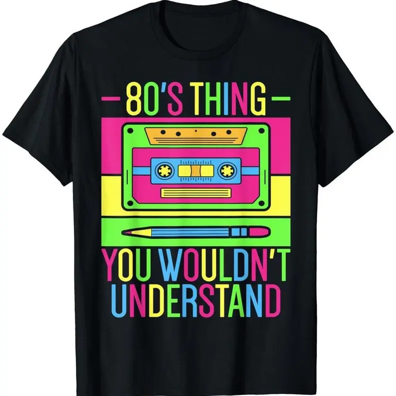 80s Outfit 1980s Fashion 80 Theme Party 80s Costume EightiesBlack Large Tee T Shirt