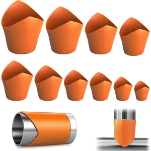 10 Pcs Pipe Saddle Template Cutting Guide Set, Precision Wrap Around Pipe Notcher & Insulation Cutting Tool Kit, Accurate Arc Edge Tube Cutter Templates for Welding & Plumbing (DN20mm - DN200mm)