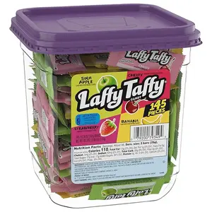Laffy Taffy Candy Assorted Fruit Flavored Taffy Candy Sour Apple Cherry Strawberry & Banana Flavors 145 Pieces US Halloween Candies for Fall Season Spooky Treats Best For Trick-or-treat Sweet Snack Bonbon Chewy Bite Tangy