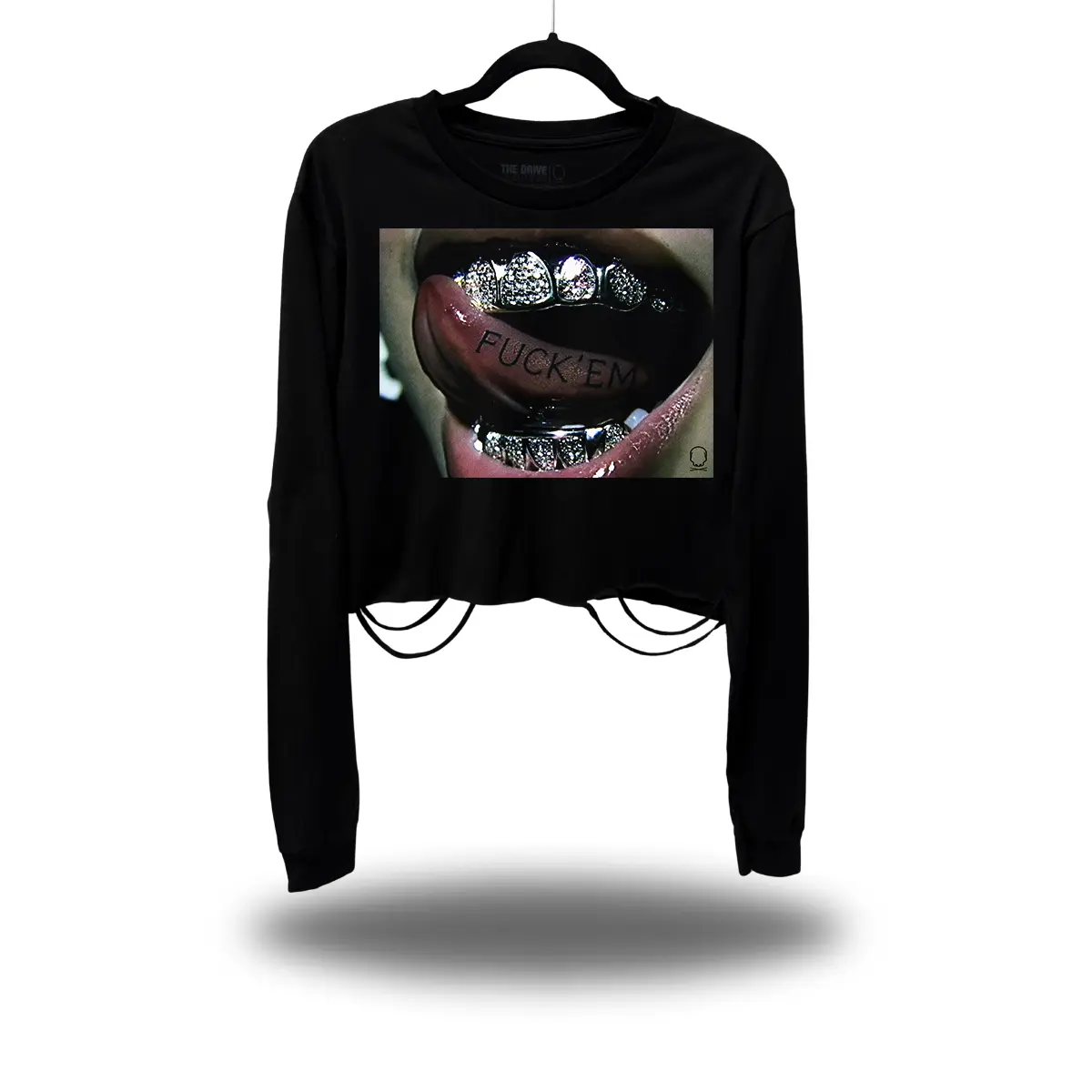 F*CK EM GRILL ROAD RASH CROP LONG SLEEVE TEE