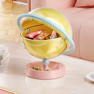 2 Layer Storage Ball Box with Transparent Dome and Base, Creative Multi-Functional Desktop Decor, Modern Home Decoration, Plastic Storage Boxes