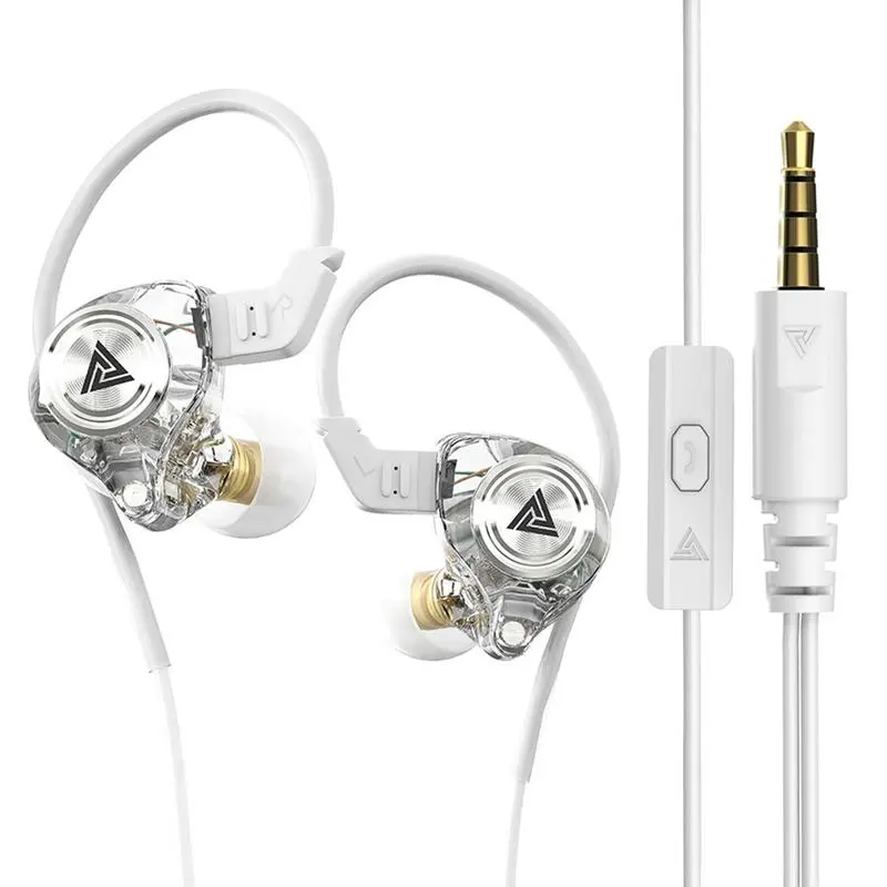 QKZ AK3 Wired Gaming In-Ear Headphones with Mic, 3.5mm Jack, HiFi Sound, Deep Bass, Active Noise Cancellation, 3D Stereo Audio, 20kHz Frequency Response, Volume Control - Gaming Compatible, Laptop & Game Console Ready, Replacement Earbuds for Sports Use