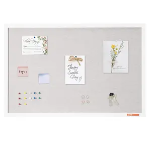 【DealsForYouDays】VEVOR 36"x24" White Cork Board with Linen Surface - Wall-Mounted Bulletin Board for House, Classroom - Kids Back to School, Classroom Decor, Locker Room Office Stationery Supply