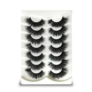 7 Pairs Thick Party False Eyelashes, Eyelash Extensions, 16mm Round Eye Lenses, Dramatic Volume Look, Solid Form, No Flammability, Single Pack