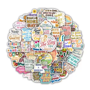 50Pcs Positive Inspirational Quote Stickers Pack, Waterproof Boho Motivational Vinyl Decals for Laptop Water Bottle Journal Scrapbook, Uplifting Gifts for Friends & Self-Care Enthusiasts