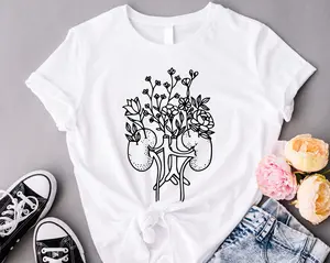 Floral Kidney Shirt, Floral Kidney Anatomy T-shirt, Chronic Kidney Disease Gift, Dialysis Nurse Gift, Kidney Disease Support T-Shirt, Cute Kidney Donor Gift Tee