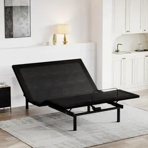 EGO Adjustable Bed Base Frame, Independent Head and Foot Incline, Wireless Remote, Zero Gravity Modern Interior, Electric Foldable Metal Design