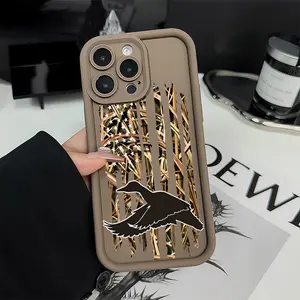 for iPhone 17 Air 17 Pro 16 Pro 15 Pro Max 14 Plus 13 Pro 12 11 Pro XS Max X XR Phone Case TPU Flag & Reed Duck Shockproof Outdoor Cover