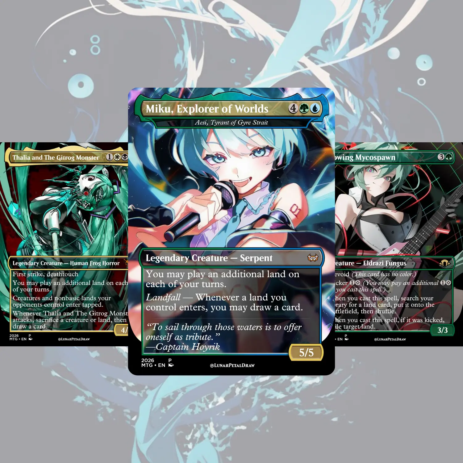 Miku Inspired Proxy Commander Deck – 100+ Premium Fantasy Cards | Virtual Pop Star Theme | Full Deck with Tokens