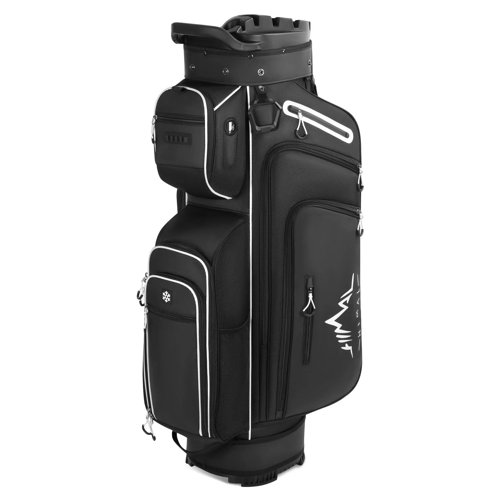 UNIHIMAL Hive Vault 14-Way Golf Cart Bag for Adults, Premium Organizer with Full-Length Dividers, Magnetic Leather Pocket and Rain Cover - Father's Day Gift