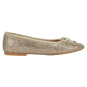 Steve Madden Womens Blossoms Rhinestone Ballet Flats Casual - Gold