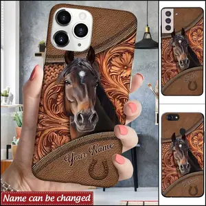 Horse Love Leather, Personalized Phone Case for Iphone