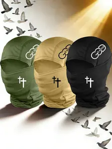 3pcs/2pcs/1pc Unisex Cross and GOD IS GOOD Letter Balaclava Mask Neck Gaiter Headwear Breathable Mask for Men Women Outdoor Sports Hiking Fishing Commuting Suitable for Daily Wear