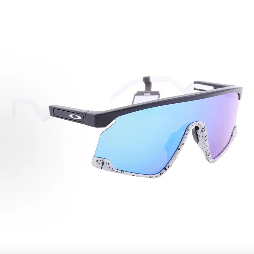 Pre-owned Brand new Oakley Rimless Shield Sports Sunglasses with Blue Purple Mirror Lens & Speckled （Do not purchase directly. Contact us for details.）