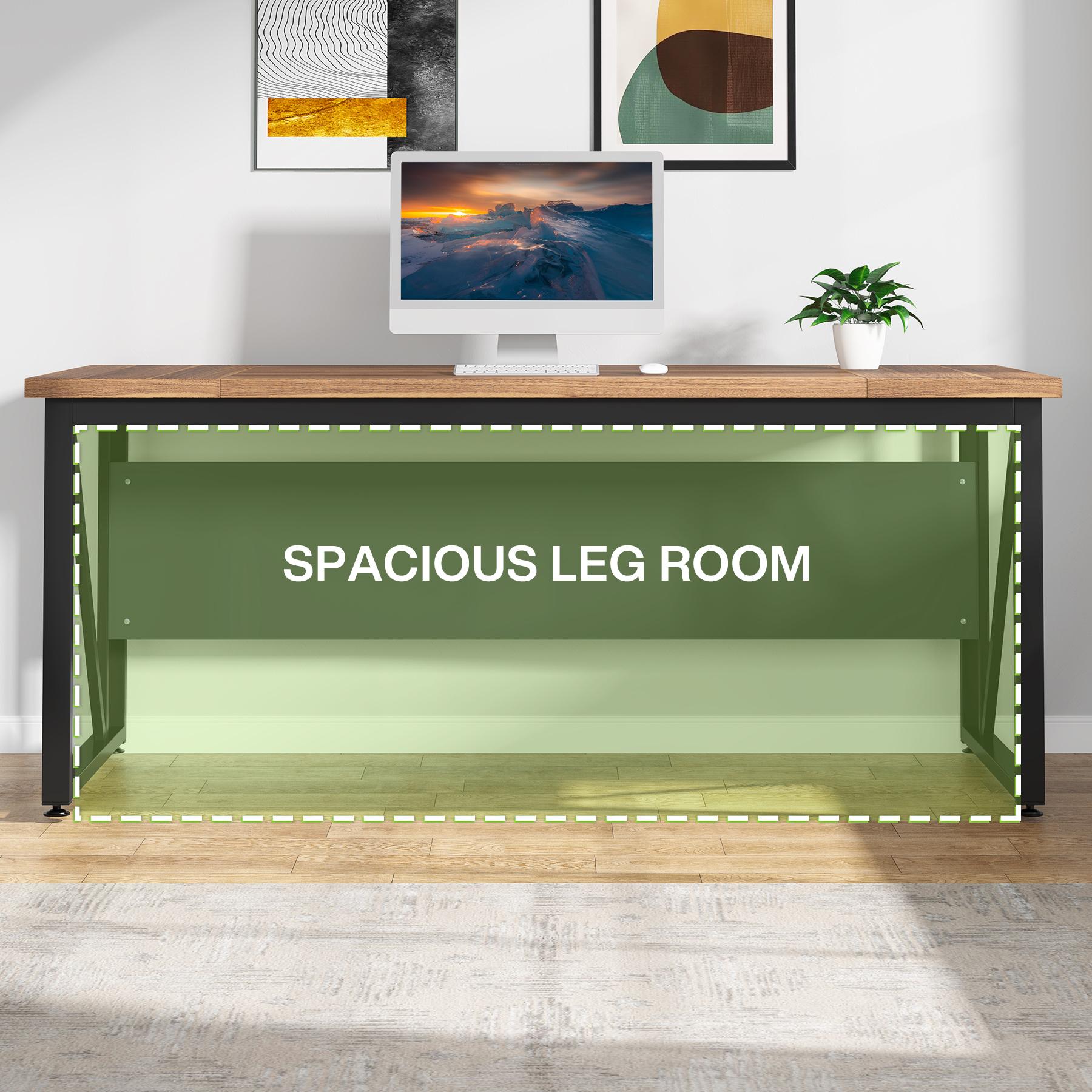 LITTLE TREE 63-Inch Executive Desk with 47-Inch Mobile File Cabinet, Large Home Office Desk with Drawers and Storage Shelves, L-Shaped Computer Desk Workstation Business Furniture,Two separate package