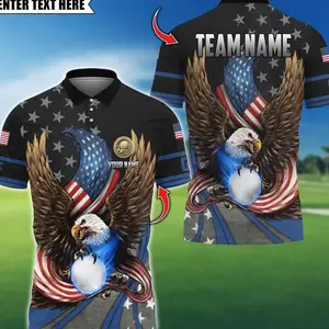 Personalized Veteran Eagle Golf Polo Shirt: Custom Name 3D Team Jersey Gift OXN