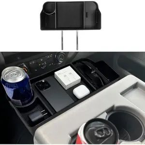 Suitable for 2011-2024 Ford F Models Center Console Seat Headrest Storage Box Accessories, Storage Tray with Non-Slip Rubber Mat (Only Suitable for Jump Seat)