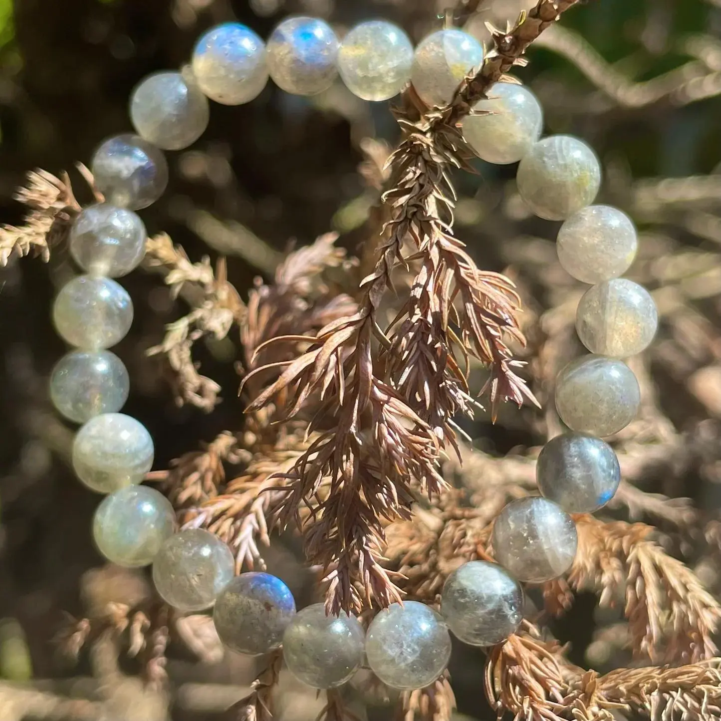 Handmade 8mm Natural Labradorite Stone Beaded Stretch Bracelet, Natural Crystal Bracelets for Men and Women, Ideal Gift
