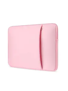 1pc Blush Pink Casual Laptop Sleeve, Soft Protective Cover with Curved Slit Design and Zipper Closure, Compatible with 11.6-17 in Laptops, Laptop Cover