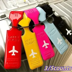 Set of 3 or 5 Luggage Tags, Suitcase Labels and Anti-Loss Identification Tags, Essential Travel Accessories and Travel Essentials