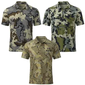 Kuiu ULTRA Merino 120 LT LS Men's Polo, Hunting Performance Polo Shirt, Camo Golf Polo, Lightweight Breathable Polo, Quick Dry Outdoor Shirt, Woodland Camouflage Polo, Deer Hunting Apparel