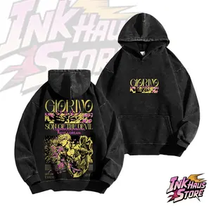 *Giorno Giovanna*, “SON OF THE DEVIL, I, GIORNO GIOVANNA, HAVE A DREAM.” from the *JoJo's Bizarre Adventure* series - Long Sleeve Cotton Unisex Vintage Hoodie