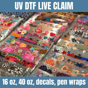 UV DTF Live Claims, UV DTF Wraps and Decals, 16oz Size, Cup Stickers, Cup Wraps