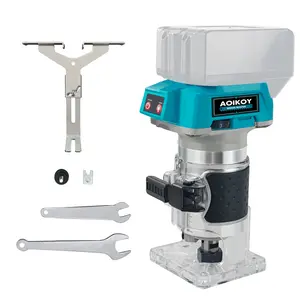 1/4" Cordless Compact Wood Router for Makita 18V Battery (NO BATTERY), 5 Variable Speeds Fixed Base Palm Plunge Router for Woodworking, DIY, Brushless Motor (Blue)