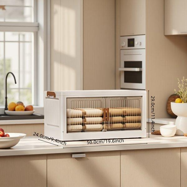 Stackable Plastic Storage Box with Lid Foldable Design with Wheels Multi Level Storage Container for Wardrobe Bathroom Home Office Dorm Space Saving Durable