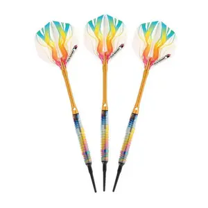 Elkadart Rainbow 90% Tungsten Soft Tip Darts Multi Color Titanium Coating Shark Fin Barrel