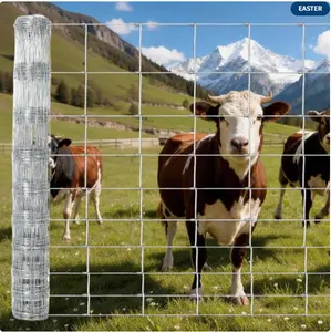 5FT x 164FT Heavy Duty Farm Fence, Galvanized Wire Livestock Fencing for Goats, Cattle & Deer, High-Zinc Field Fence Roll for Yard, Pasture & Ranch Protection
