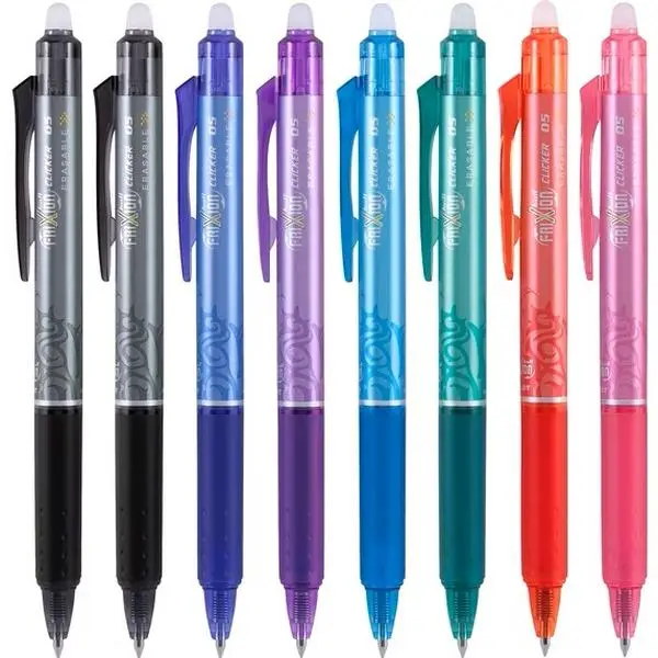 PILOT FriXion Clicker Erasable, Refillable & Retractable Gel Ink Pens, Extra Fine Point, Assorted Color Inks, 7-Pack Pouch (32509 Gelly Roll Pens Rainbow Pens Set Rollerball Pen Fine Tip Markers