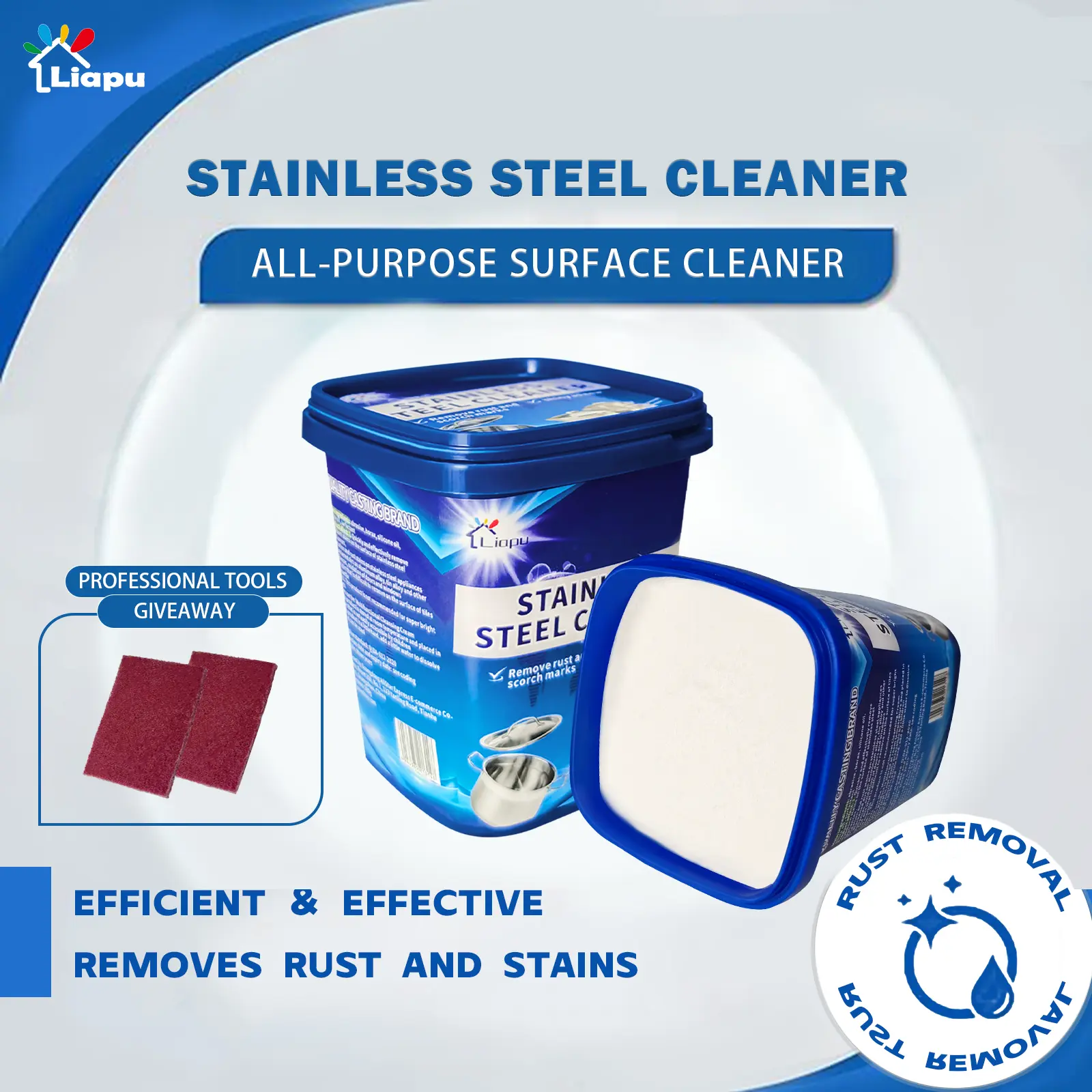 【Liapu】Stainless steel cleaning paste multifunctional rust removal kitchen rust removal tool decontamination pot bottom removal black scale universal cleaner