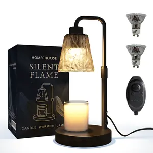 HOMECHOOSE Black Candle Warmer Lamp with Timer Dimmer,Height Adjustable Candle Wax Warmer,Modern Iceberg Wax Melt Warmer for Jar Candles, Birthday Gifts for Women Mom Friend Sister, Bedroom House Warming Decor
