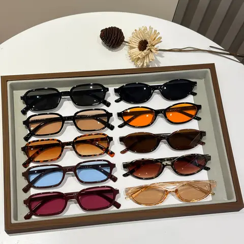 10 Pairs Fashion Multicolor Sunglasses Set, Cat Eye & Square Frame Styles, Versatile Portable Accessory, Ideal for Travel, Beach, Bar, Daily Use, Trendy Shades