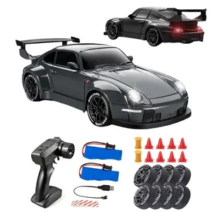 1:24 Scale 4WD RC Drift Car - 2.4GHz High-Speed Remote Control Vehicle, 20KM/H Speed, LED Lights, Drifting Tires, 2 Batteries, Teenage Boy Gifts for Kids & Adults