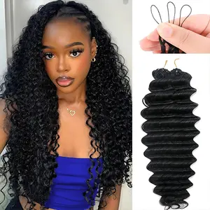 New 2026 Ramiss Mircale Knots Crochet Human Hair Loose Deep Pre-Separated 50g / Bundle Time-Saving, 40 Strands, Hot Boho Braids Knotless Feather Crocher Human Hair 4 to 5 Bundles Recommended for a Full Head
