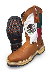 Men's Raptor Worker Boot - Mexican Bandera Closed Cowboy Shoe, Durable Men's Footwear for Work
