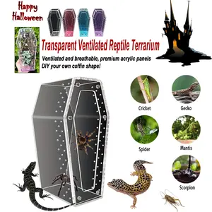Transparent Ventilated Reptile Breeding Box, Wolf Spider Cage, Spider Incubator, Escape-Proof Lizard Frog Habitat, Suitable for Land & Tree-Dwelling Animals