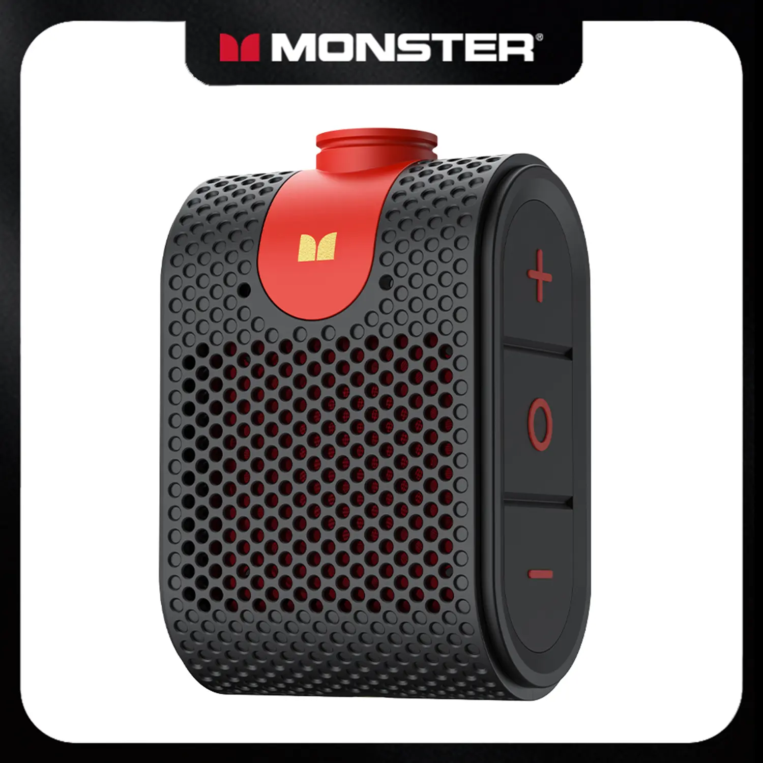 Monster Portable Bluetooth Speaker, IPX7 Waterproof Wireless Speaker with Powerful Bass, Bluetooth 6.0, TWS Stereo Pairing, Built-in Flashlight & SOS Mode, Bike Mount Design, 165H Playtime for Outdoor Camping, Hiking, Beach, Travel -TikTokShopBackToSchool