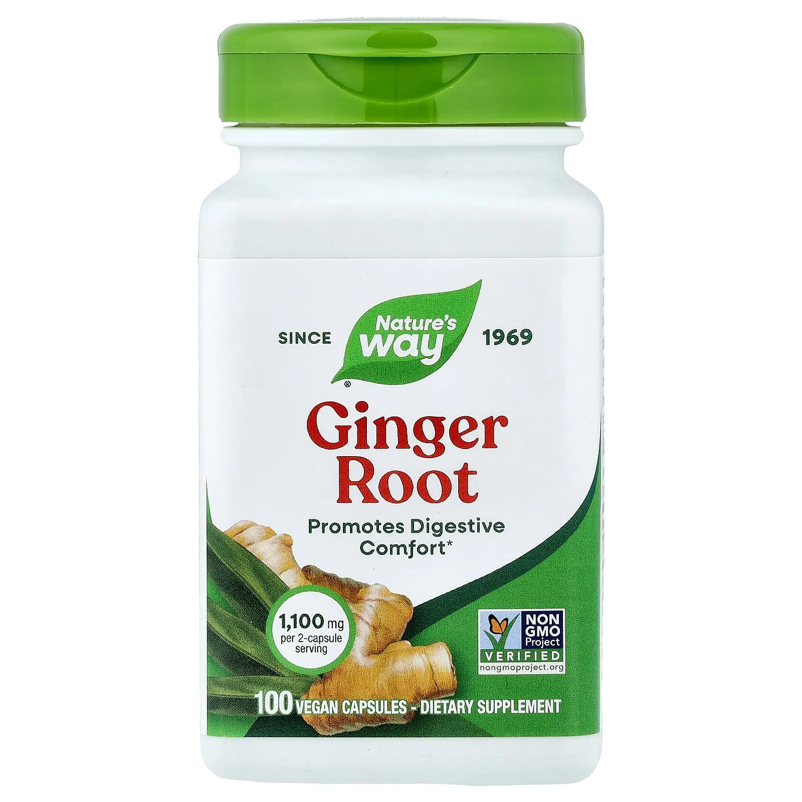 Nature's Way Ginger Root, 100 Vegan Capsules (550 mg per Capsule) Nature's Way Ginger Root, 100 Vegan Capsules (550 mg per Capsule)