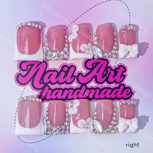 Delicate thing Y2K Duckbill Nails, Handmade Nail Art Set, Nail Art Design, French Nail Art, Nail Art Kits, Nail Art Supplies, Includes Glue & Files, Perfect Gift for Women, Available in XS-S-M-L Sizes