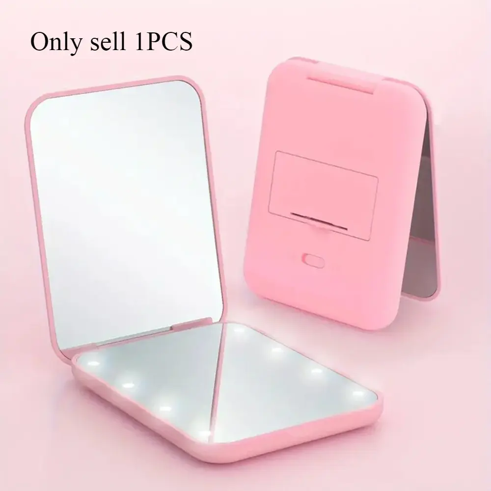 Portable LED Light Makeup Mirror, 1x/3x Magnification LED Pocket Makeup Mirror, Mini Makeup Tool for Purse Pocket Travel and Gift, Lighted Mirror, LED Cosmetic Mirror, Mirror with Lights