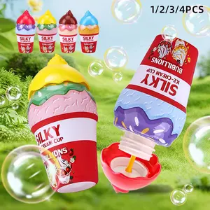Kids Cartoon Ice Cream Bubble Cup, Leak-Proof and Shockproof Design, Portable and Easy to Use, Gentle Plant Formula, Perfect Birthday Gift