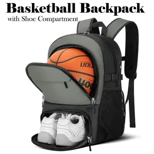 Caddie Basketball Backpack - Large Sports Equipment Bag with Ball Holder & Shoe Compartment, Sport Bags for Basketball, Soccer, Volleyball, Gym, School and Travel