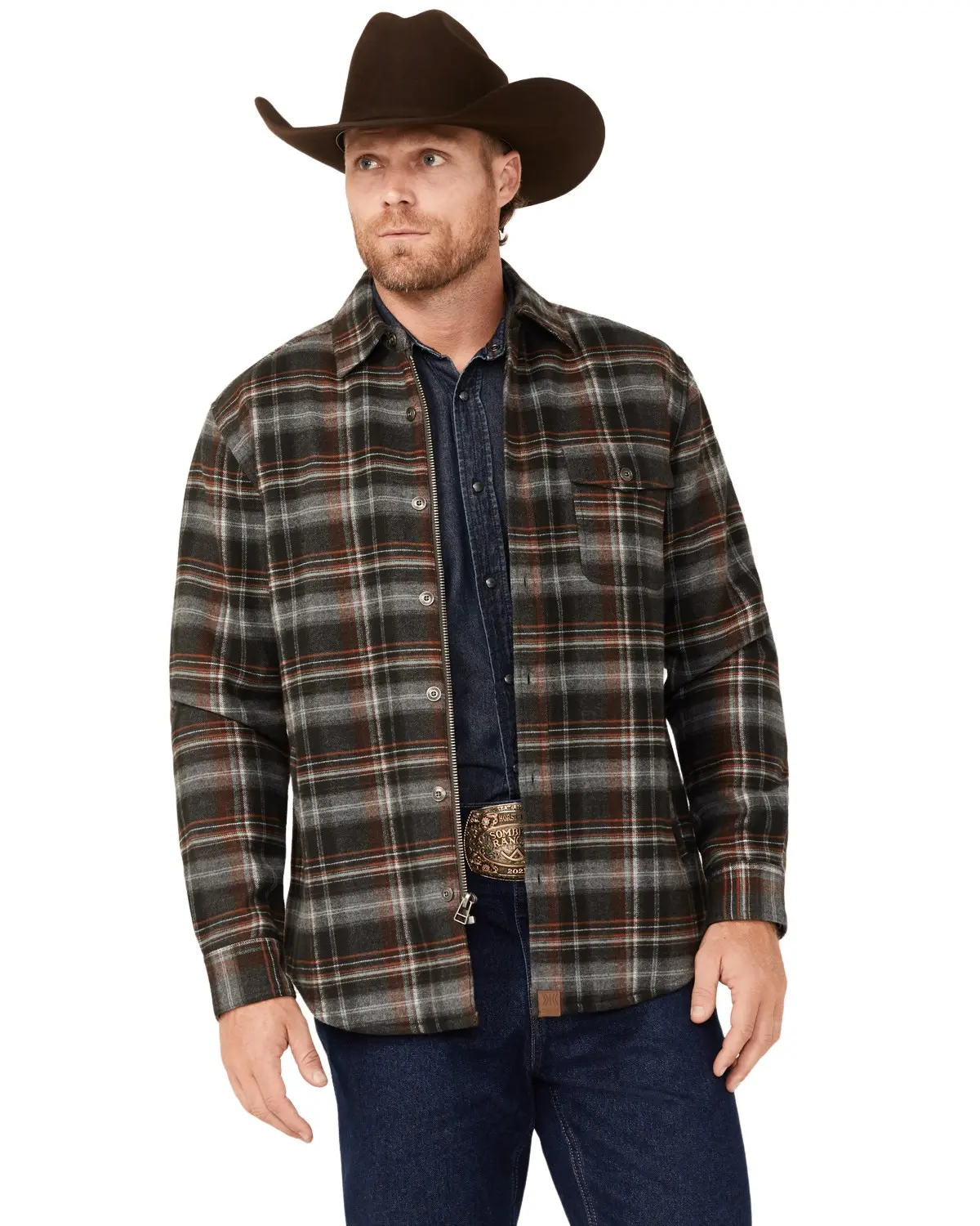 Dakota Grizzly Men's Men'S Wade Plaid Print Button-Down Zip Flannel Jacket - D1264-209